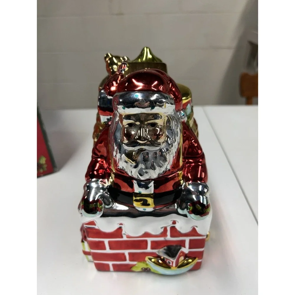 A Christmas Story Santa in Chimney COOKIE‎ JAR Metallic Shiny